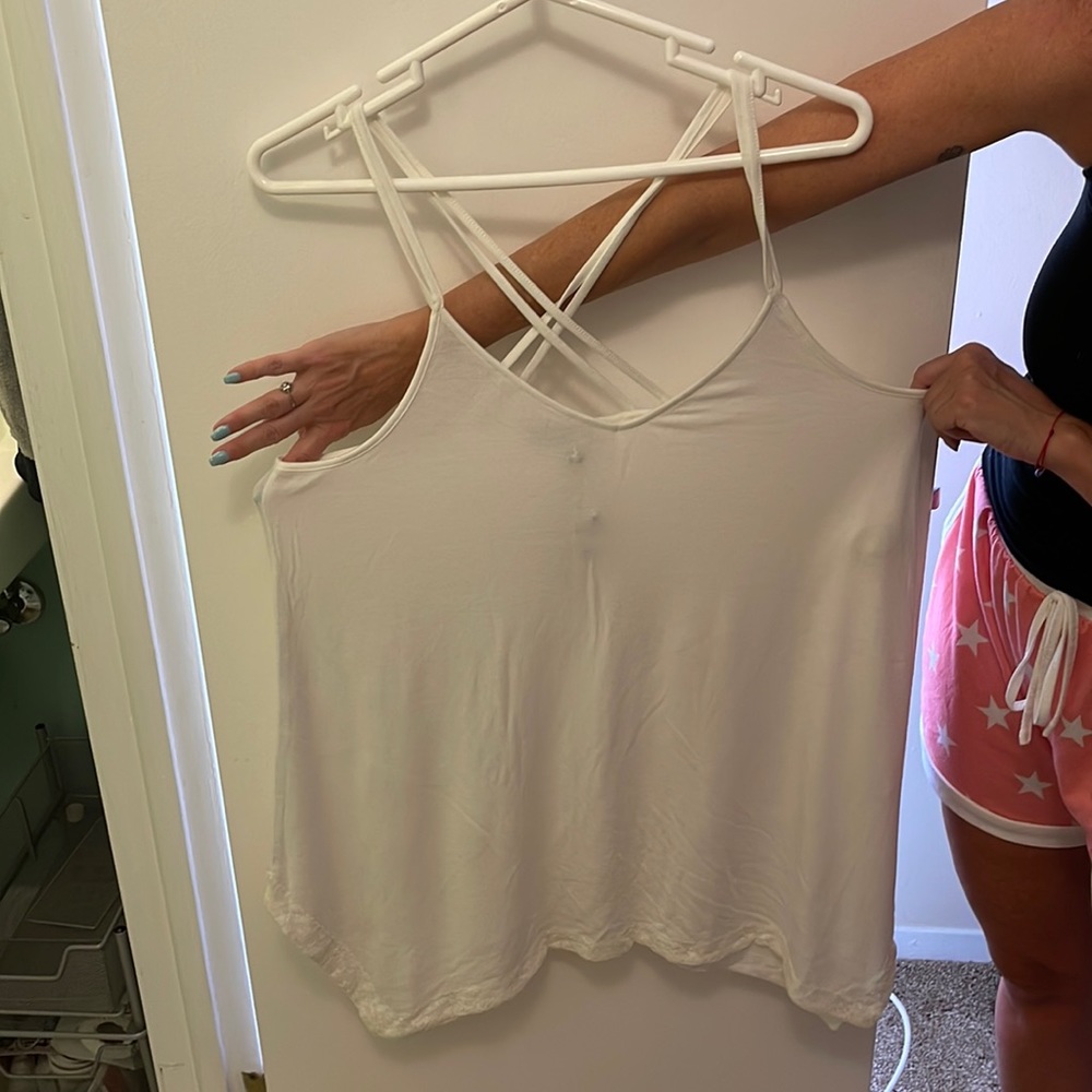 Express Lace Trim Strappy Top